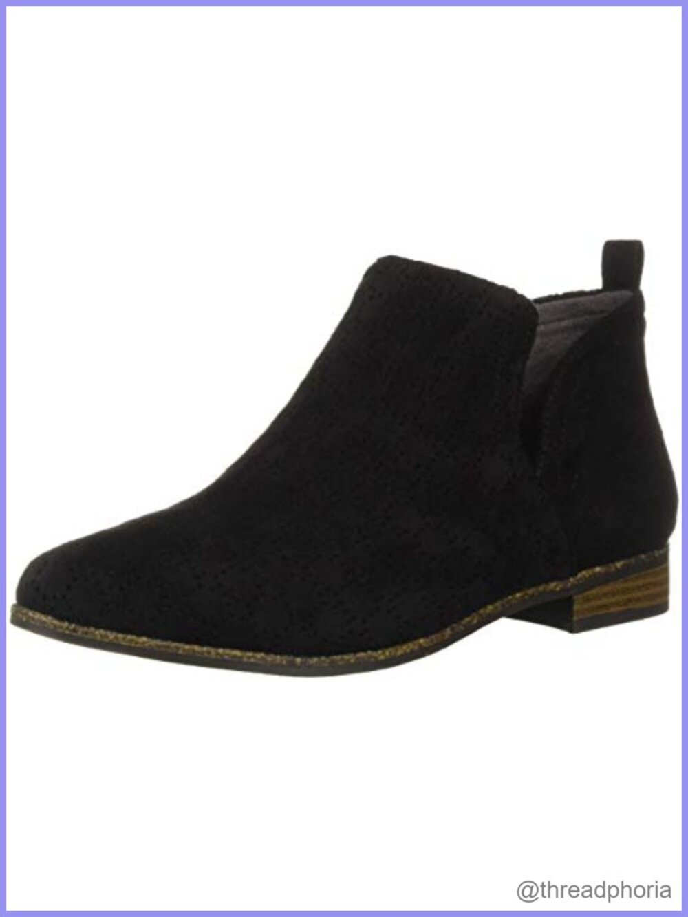 Recycled Microfiber Ankle Booties Slip On Comfort Round Toe 1 Inch Heel